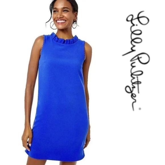 Lilly Pulitzer Blue Sleeveless Allegra Sheath Mini Dress - Picture 5 of 5